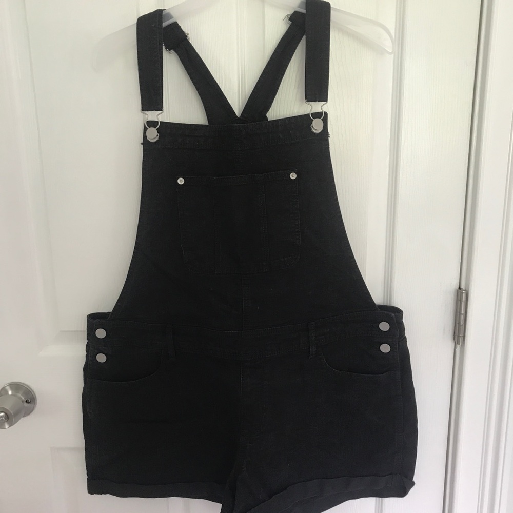 Black NoBo Jean Shorts Overalls